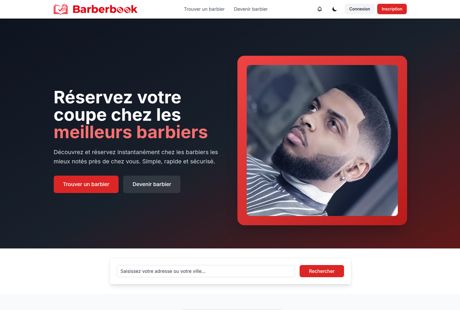 Une page d'accueil claire